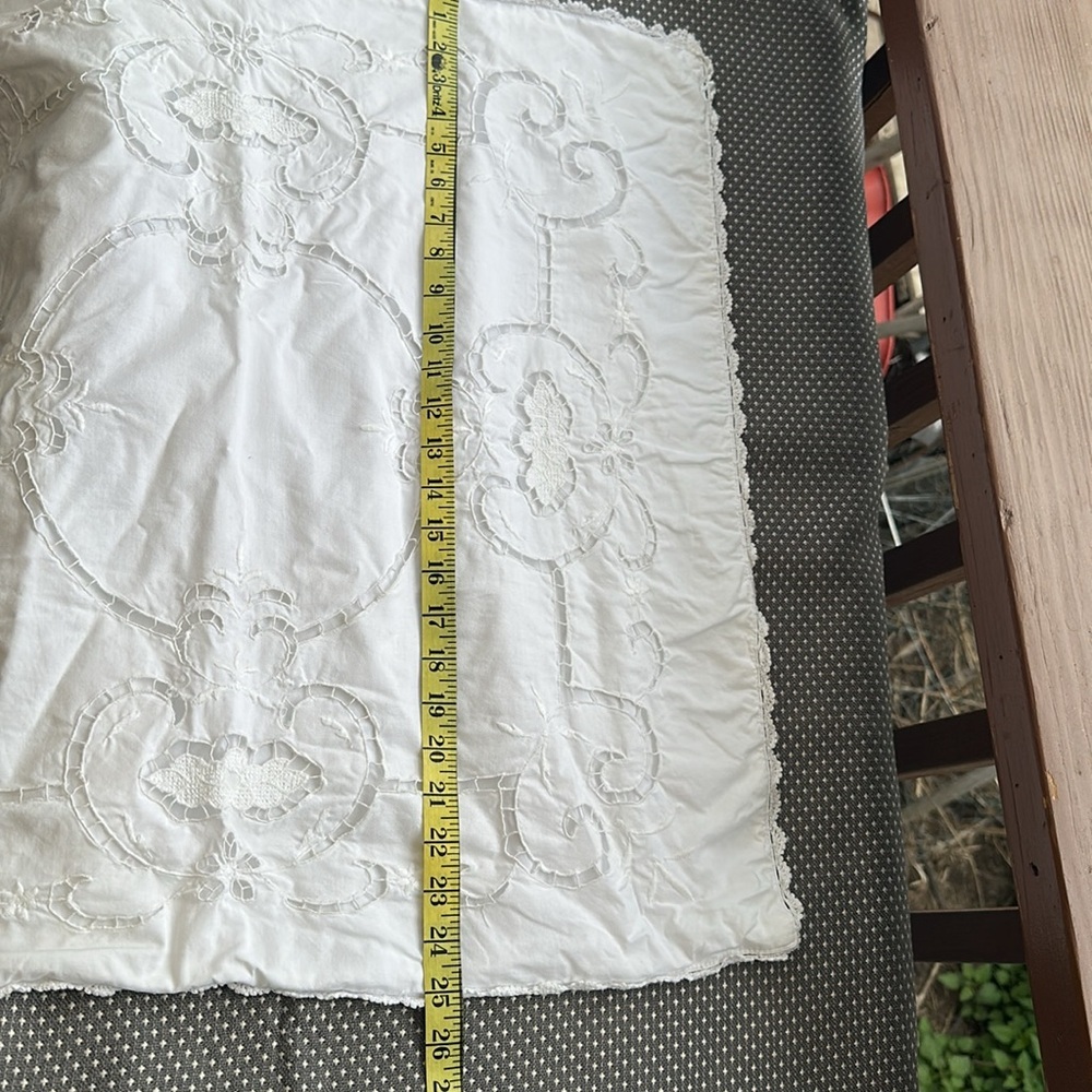 SIMPLY SHABBY CHIC White Embroidered Lace Pillowcase Throw Pillow Cover OS - Picture 6 of 7